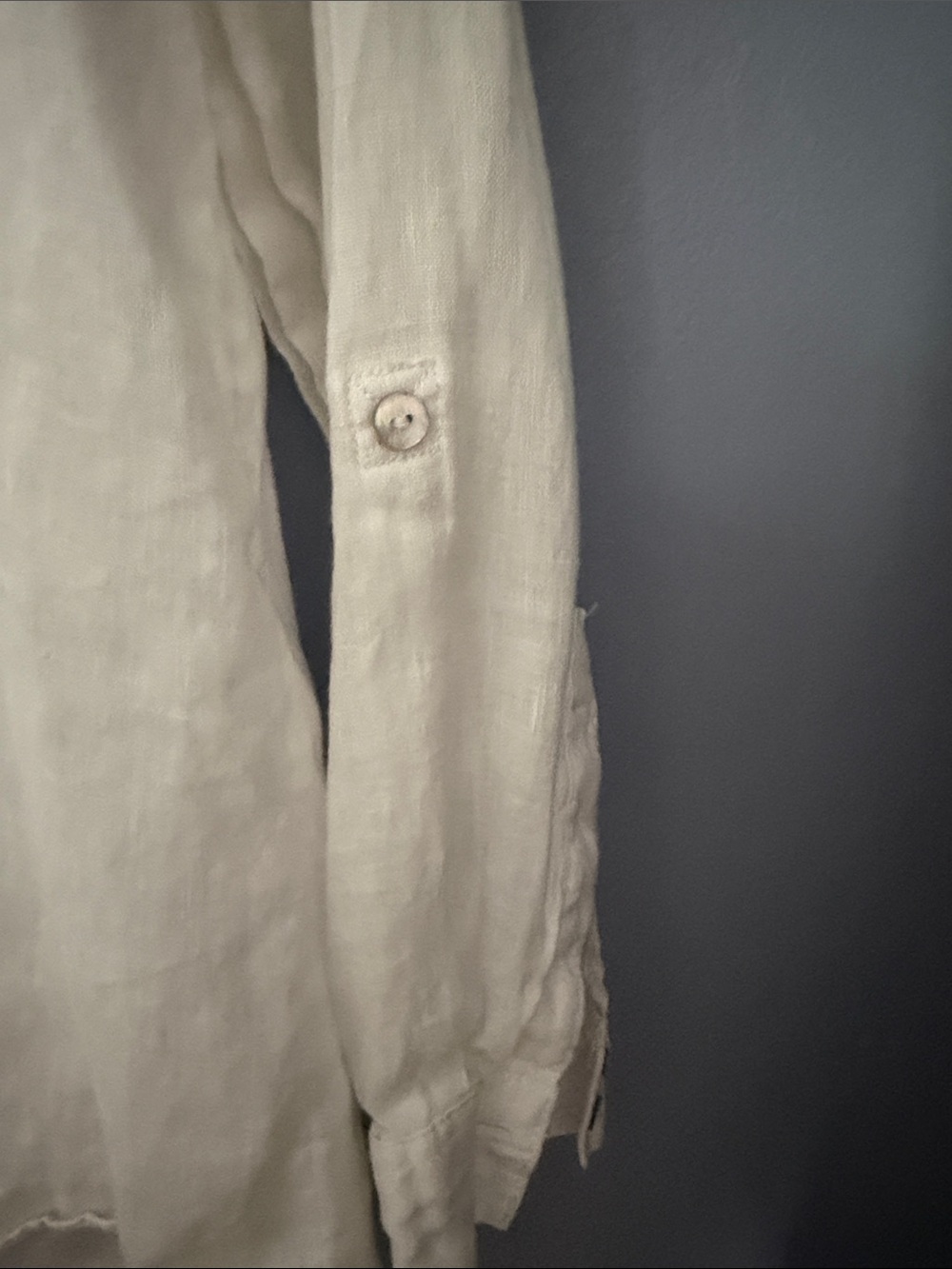 Sigrid Olsen Linen Button Down Shirt Small White Coastal Resort - Picture 6 of 8